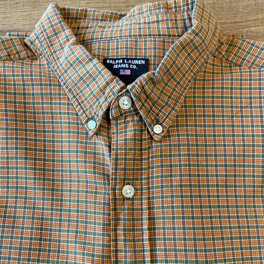 Ralph Lauren Jeans Co. Men's Plaid Short Sleeve Button Down Shirt XL